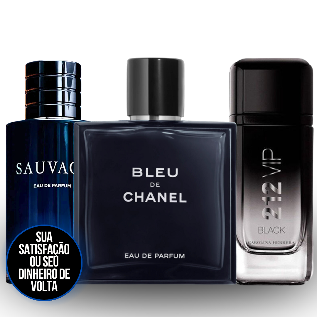 COMPRE 1 LEVE 3 - BLEU CHANEL / DIOR SAUVAGE / 212 VIP BLACK